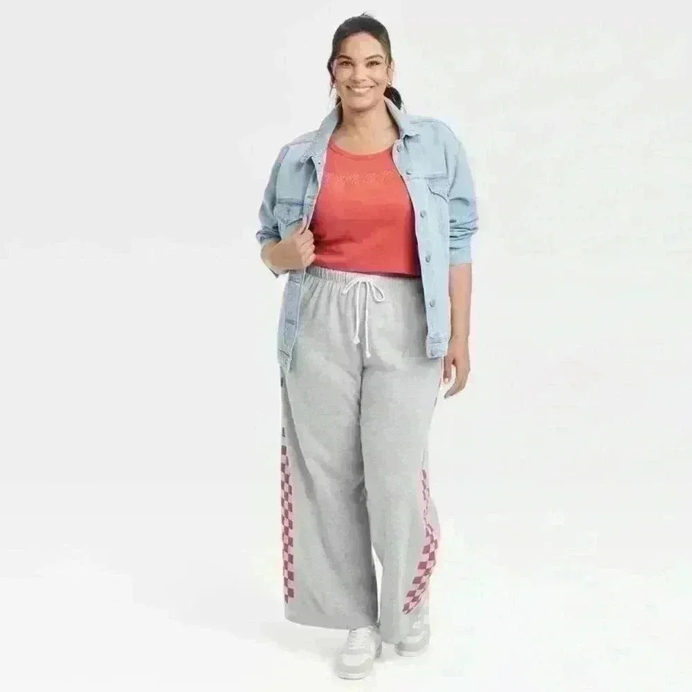 Women's Gray Wide Leg Drawstring Waist Pants  Gray Size XSmall Grayson Threads